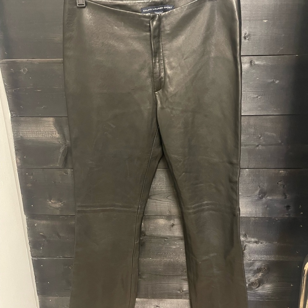 Ralph Lauren Sport Black Leather Pants